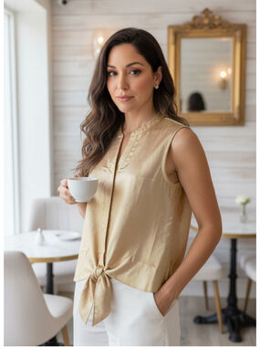Chico’s Gold Sleeveless Top Chico’s Size 0 (S/4)
